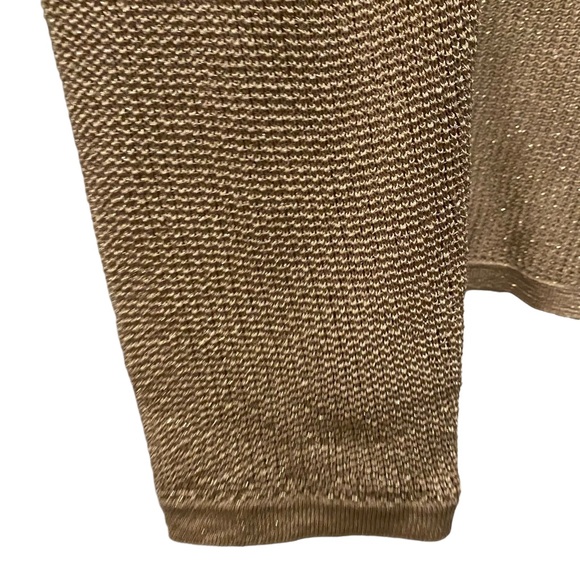 Talbots gold shimmer open cardigan sweater - Picture 3 of 9